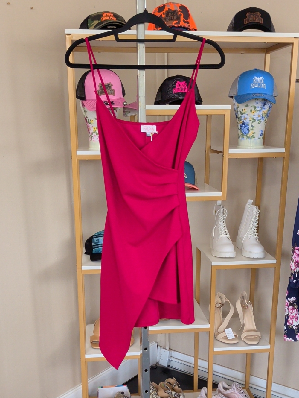 Women’s Red Asymmetric Slip Dress